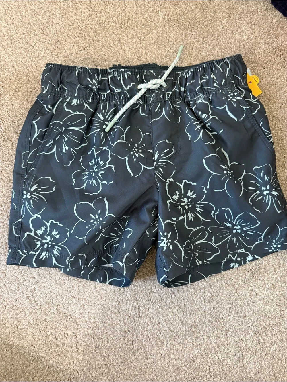NWT Boys Floral Drawstring Swim Shorts with Lining boys size xs 4/5